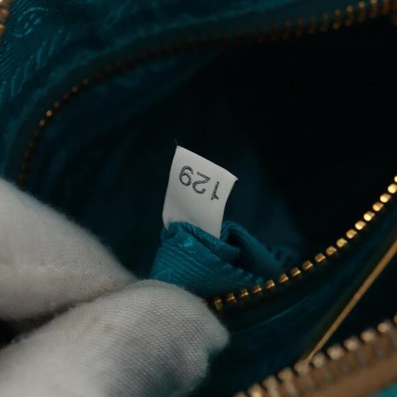 PRADA Shoulder Bag Safiano leather Turquoise Blue Gold Auth 159879SAV - Picture 10 of 16